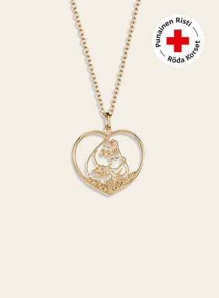 Lumoava x Moomin: Rakkaus sydän riipus, keltakullattua hopeaa