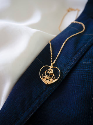 Lumoava x Moomin: Rakkaus sydän riipus, keltakullattua hopeaa