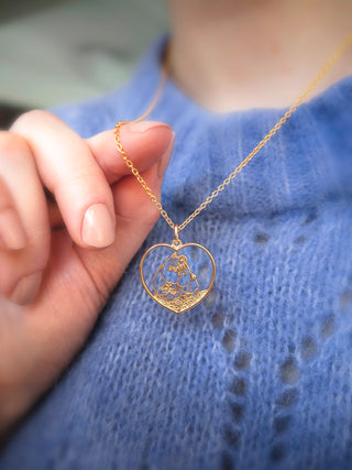 Lumoava x Moomin: Rakkaus sydän riipus, keltakullattua hopeaa