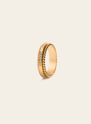 Hertta sormus timantilla 5mm, keltakultaa