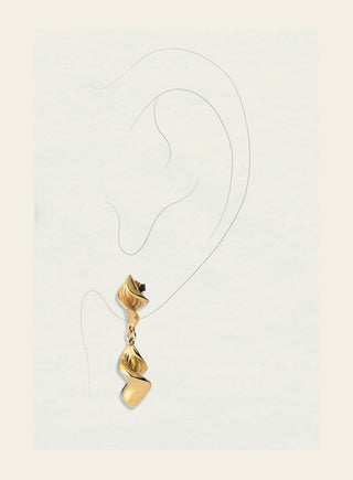 Lumoava Studio Just Spiraling korvakorut, keltakullattua pronssia