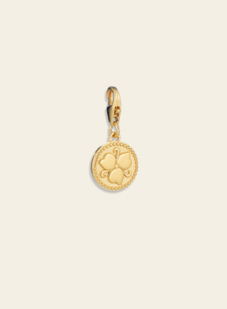 Penny charm, keltakullattua hopeaa