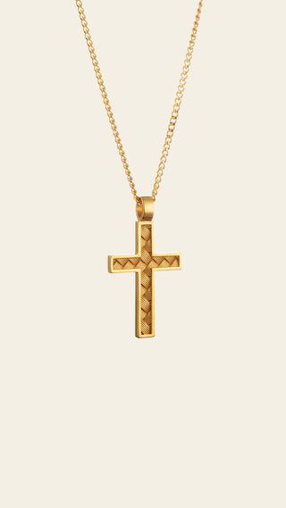 Oiva cross, gold plated bronze