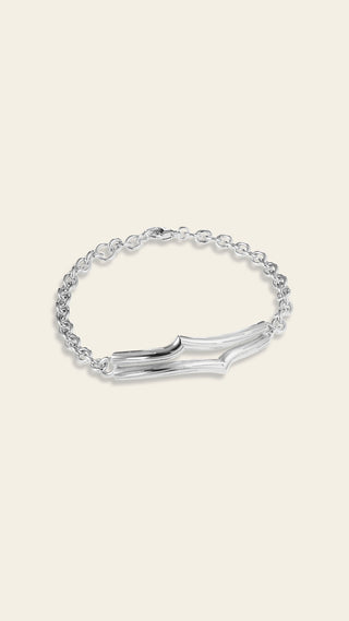 Vaellus bracelet, rhodium-plated bronze