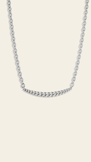 Leo necklace, rhodium-plated bronze