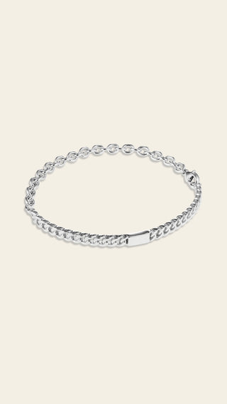 Leon bracelet, rhodium-plated bronze